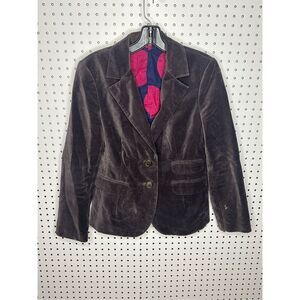 Boden Velvet Brown 2-Button Fully Lined Jacket Blazer - Size 6
